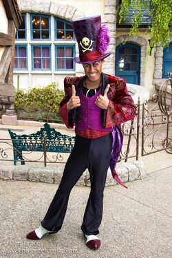 Dr. Facilier, posing for a photo, at Disneyland Paris