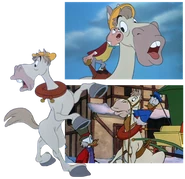 Cyril as Donald Duck's carriage horse in Mickey's Christmas Carol