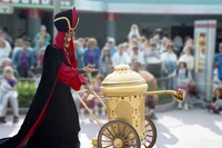 Jafar as the streetsweeper of Aladdin's Royal Caravan