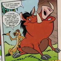 Timon and Pumbaa in a Disney Adventures comic story