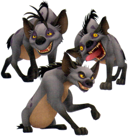 The hyenas as they appear in Kingdom Hearts II.