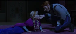 Hans taunting Anna after revealing his dark nature.