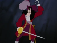 Hook with his hat back on