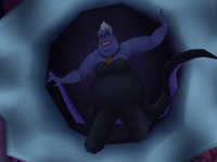 Ursula comes crawling out to fight Sora and the others.