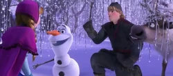 Meeting Olaf the Snowman.