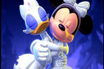 Minnie hugs Daisy in Mickey's Twice Upon a Christmas
