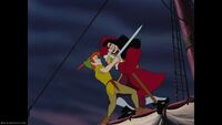 Captain Hook battling Peter Pan