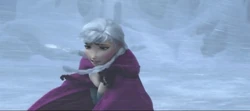 Anna rushing off to find Kristoff as she freezes to death.