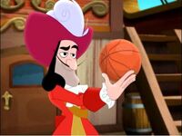 Captain Hook with a basket ball