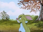 Rabbit glaring at Tigger, clearly not sharing his amusement