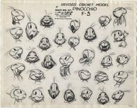 Jiminy Cricket model sheet (circa 1939)