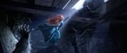 Merida escaping from Mor'du