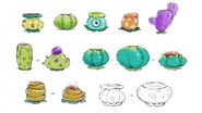 Concept art of various critters from the play set.