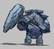 Concept art of a Frost Giant with a large beard.