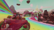 Vanellope driving her candy kart.