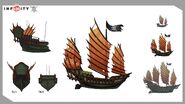 Concept art of Sao Fang's ships.