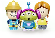 Metroville's Woman of the Year with a Construction Worker and an Alien.