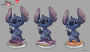 Concept art of various designs for Stich's figure.