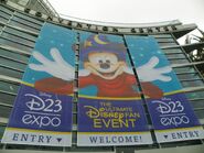 The sign for the 2013 D23, where Sorcerer's Apprentice Mickey's figure was given out.