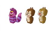 Concept art of the Chesire Cat Costume, Chip Costume and Dale Costume.