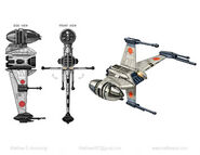 Concept art of a scrapped B-Wing Vehicle.