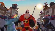 Mr. Incredible holding a sword