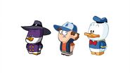 Concept art of the Darkwing Duck Costume, Dipper Costume, and Donald Duck Costume.