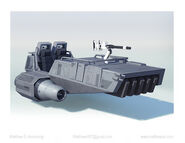 Concept art of a Rebel repulsorlift transport.