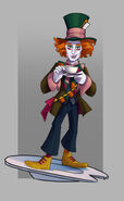 Concept art of the Mad Hatter's figure.