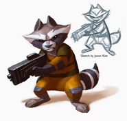 Concept art of Rocket Raccoon.