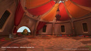 Concept art of the interior of Jabba the Hutt's palace.