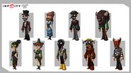 Concept art of western townspeople for The Lone Ranger Play Set.