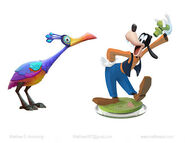 Concept art of Goofy and Kevin.