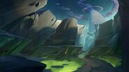 Concept art of the canyon that leads to the Goo Volcano.