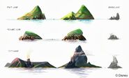 Concept art of some islands in the play set.
