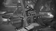 Concept art of Tia Dalma's house in the play set.