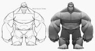 Concept art of Grey Hulk.