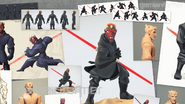 Darth Maul's figure and concept art.