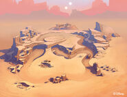 Concept art of the Tatooine area of the Rise Against the Empire Play Set.