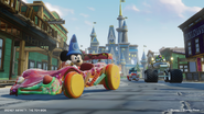 Sorcerer Mickey driving the kart.