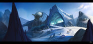 Concept art of the secret Rebel base on Hoth.