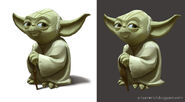 Concept art of an older version of Yoda.