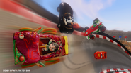 Vanellope, Syndrome, Lightning and Francesco racing.