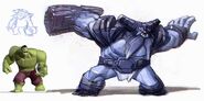 Concept art of a Frost Giant, based on the Hulk rig.