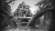 Concept art of temple ruins in the play set.