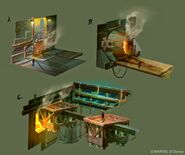 Concept art of some scenery from the Guardians of the Galaxy Play Set.