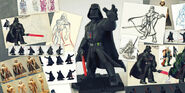 Darth Vader's figure and concept art.