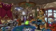 Several different INterior decorations in a room.