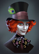 Concept art of the Mad Hatter's face.