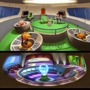 Concept art of the command bridge of Buzz's ship.